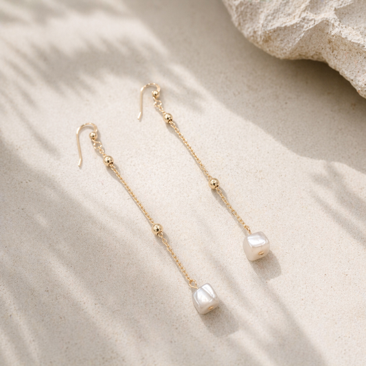 Wymara Moonstone Earrings :: 14k Gold Filled