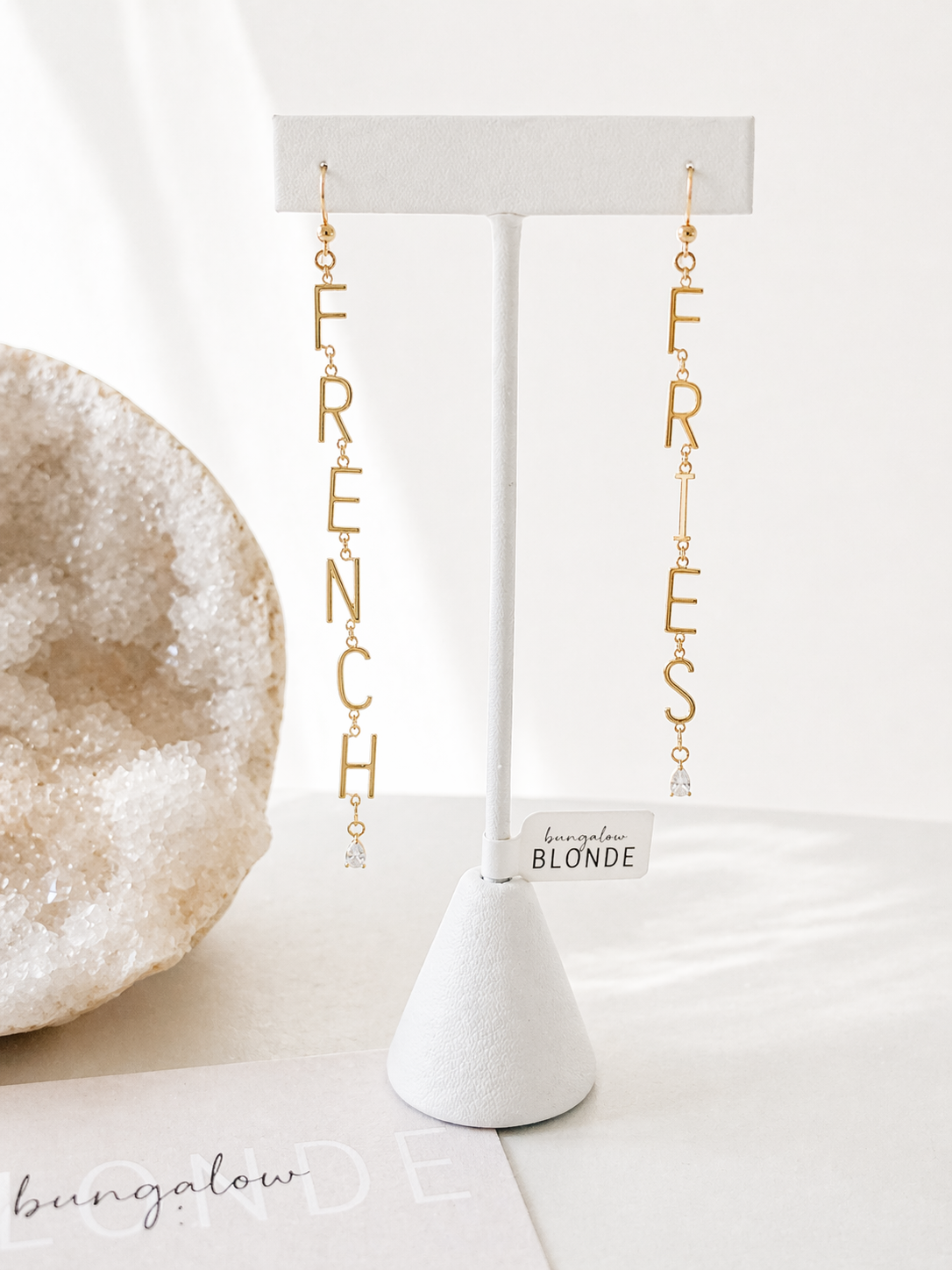 French Fries Letter Initial Earrings :: 14k Gold Filled