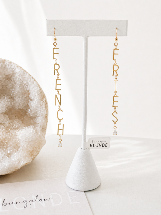 French Fries Letter Initial Earrings :: 14k Gold Filled