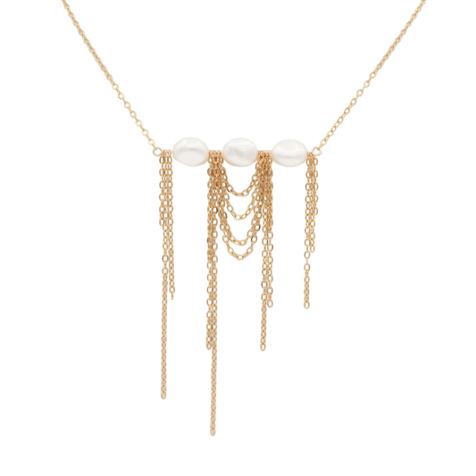 CoCo Fringe Pearl Necklace :: 24k Gold Filled