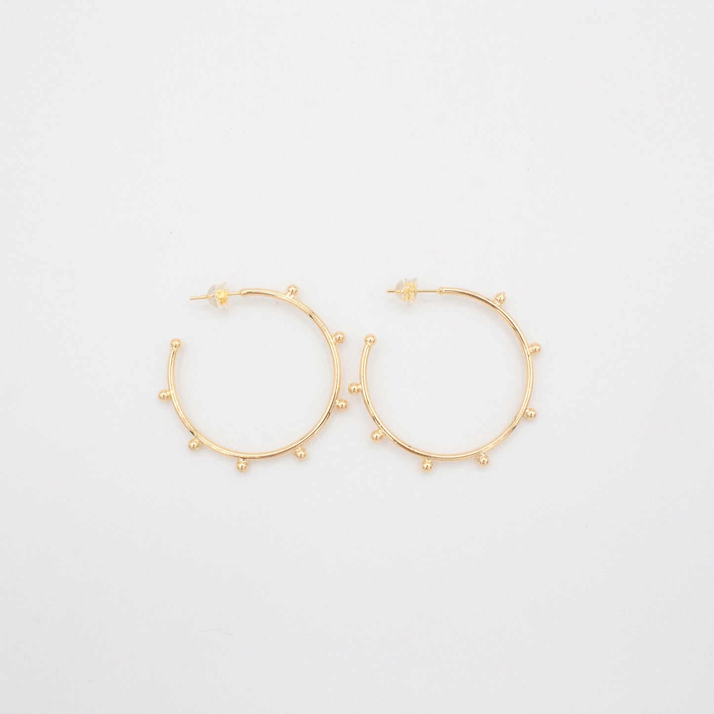 Helm Studded Hoop Earrings :: 18k Gold Filled