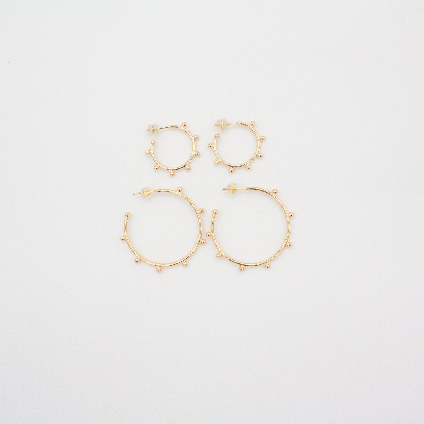 Helm Studded Hoop Earrings :: 18k Gold Filled