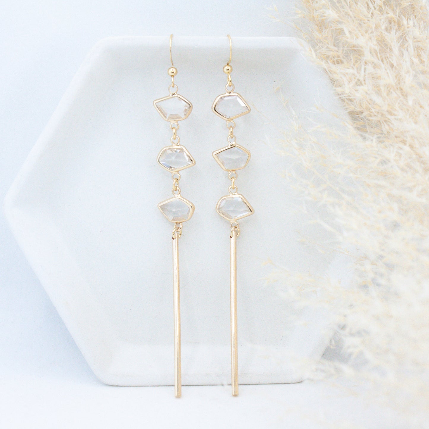 Bali-Ali Gemstone Earrings :: Crystal Clear