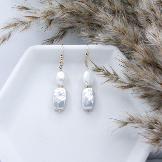 Marina Freshwater Pearl Earrings :: 14k Gold Filled
