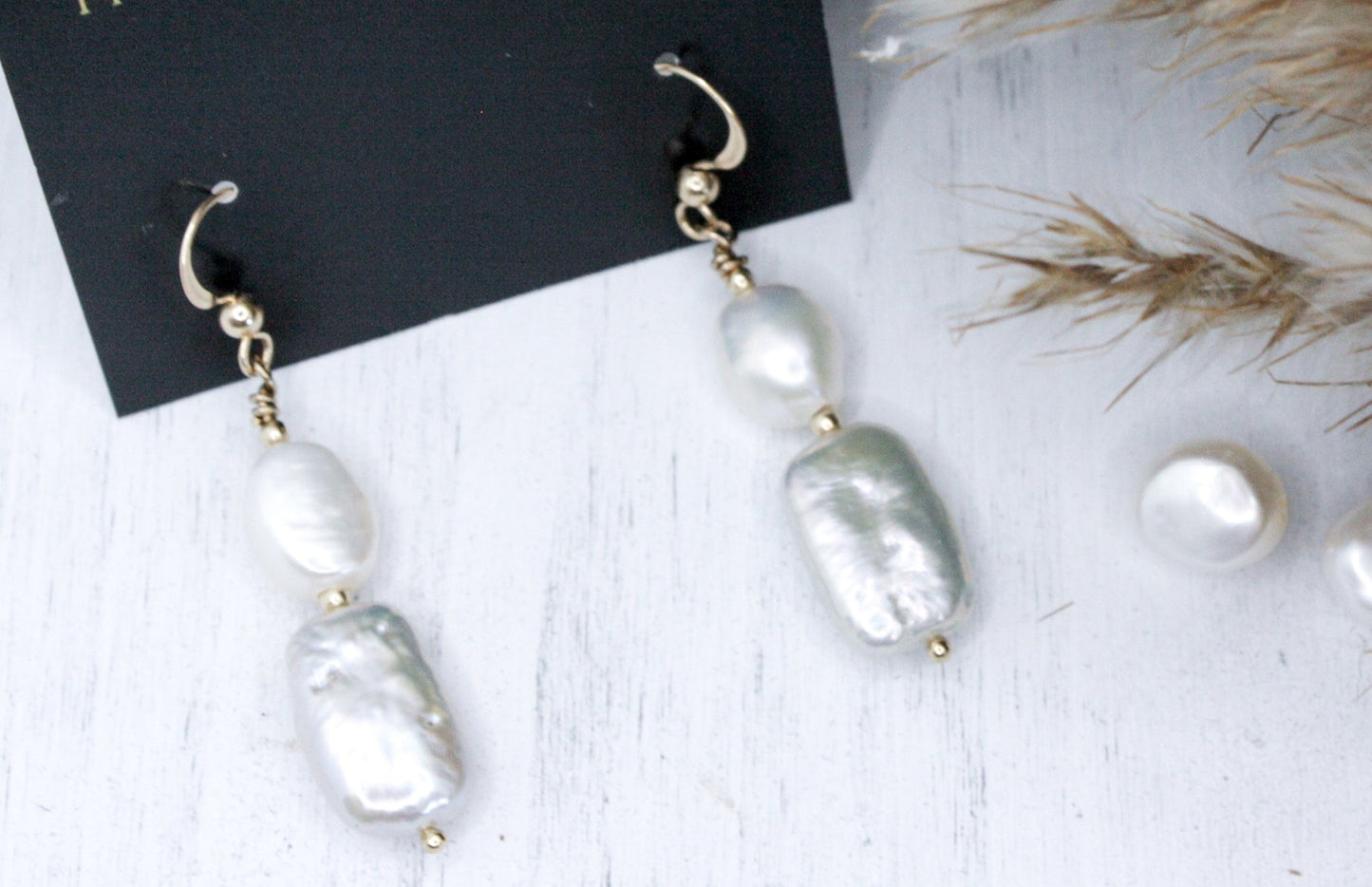 Marina Freshwater Pearl Earrings :: 14k Gold Filled