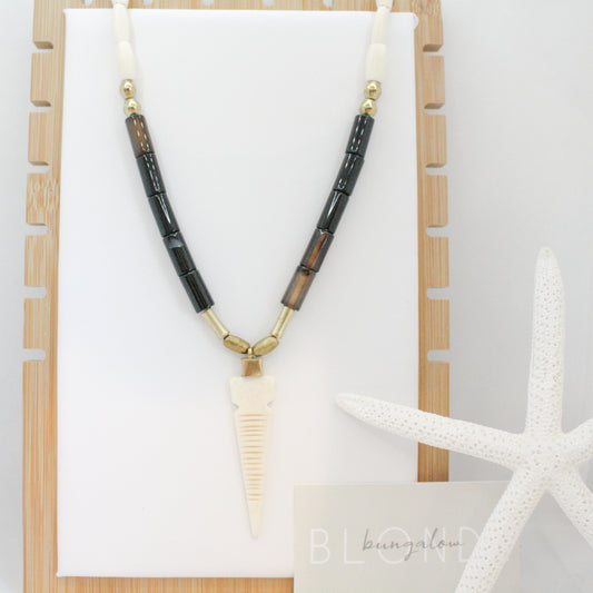 Black Agate + Bone Vahira Necklace