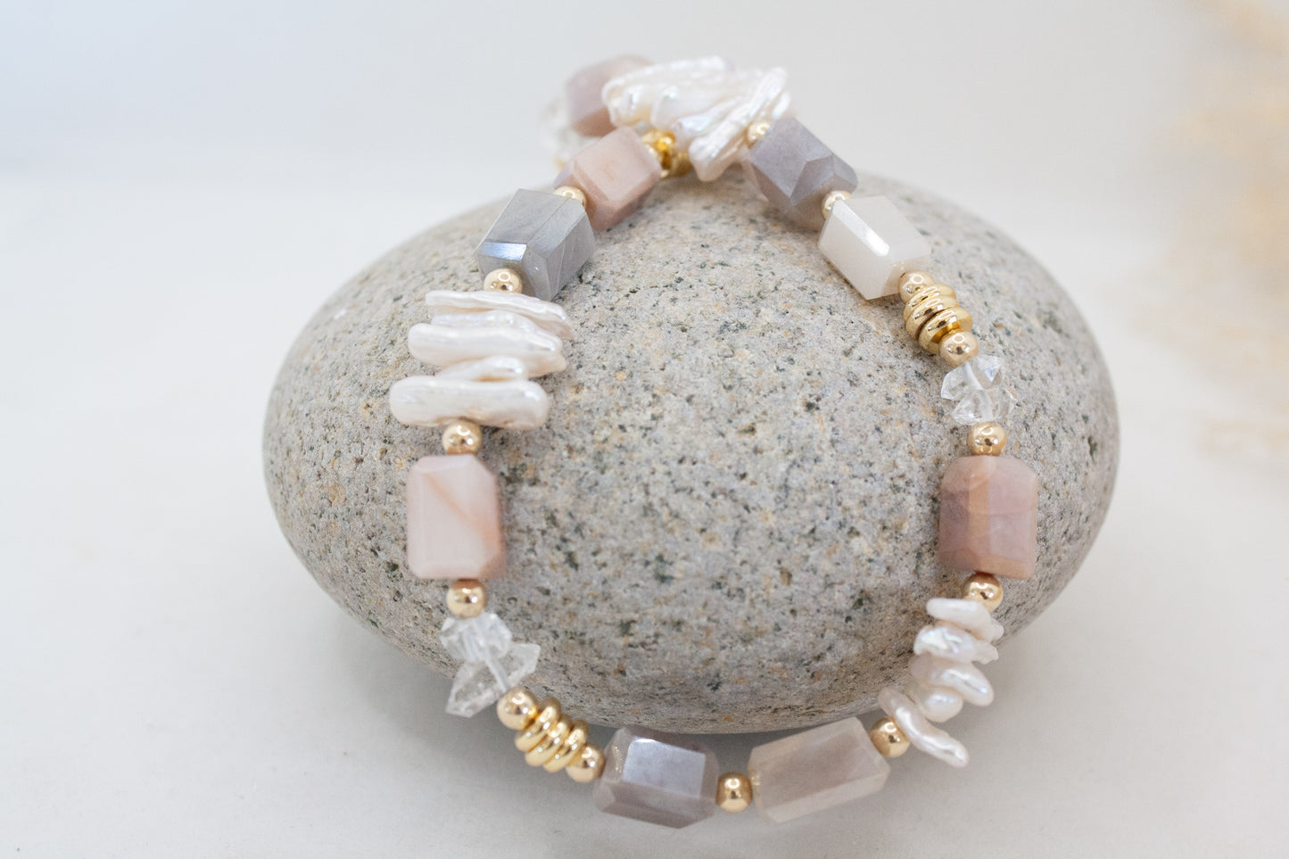 Herkimer + Pave Diamond Paradise Necklace :: 18k Gold Filled