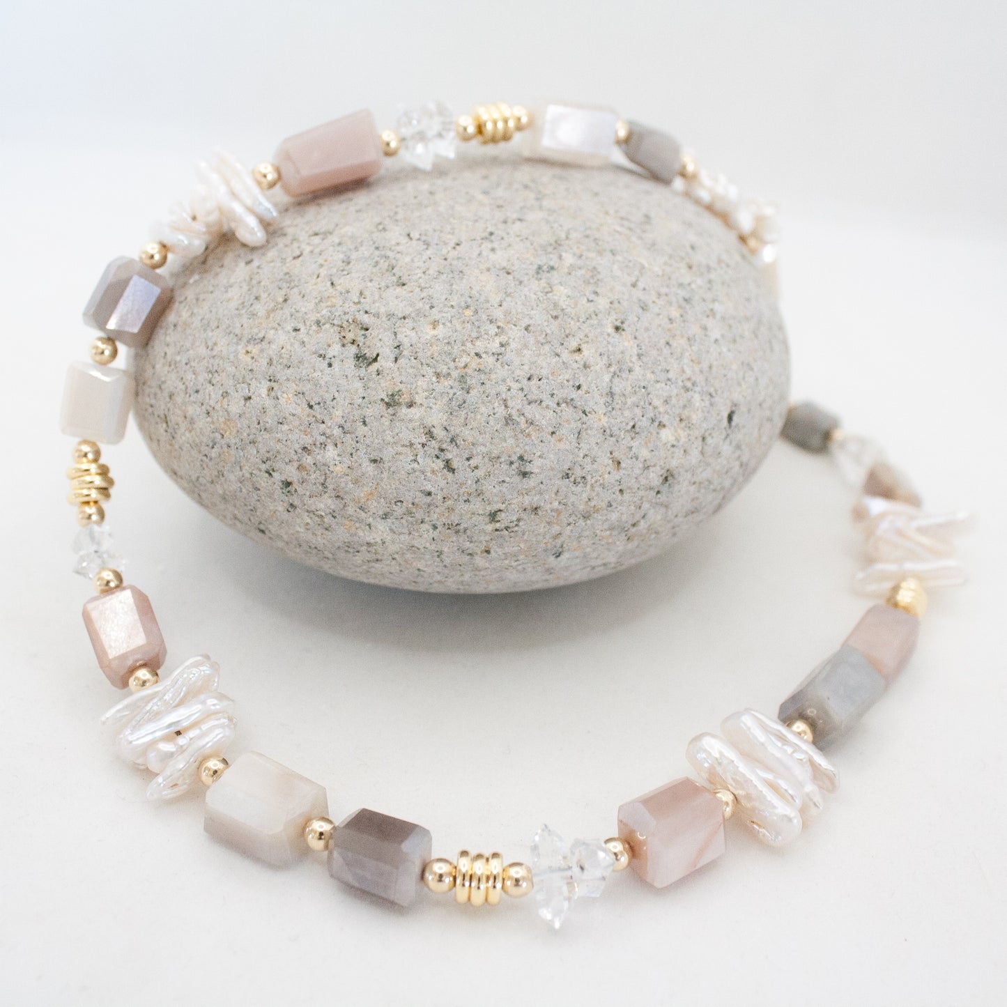 Herkimer + Pave Diamond Paradise Necklace :: 18k Gold Filled