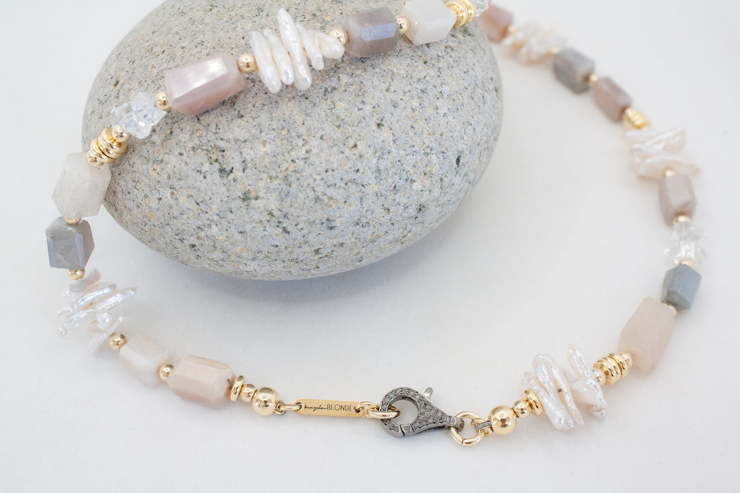 Herkimer + Pave Diamond Paradise Necklace :: 18k Gold Filled