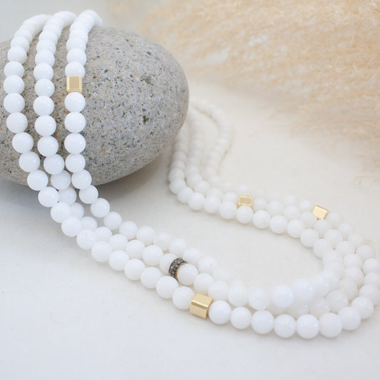 Pave Diamond & Jade Bliss Necklace :: 14k Gold Filled