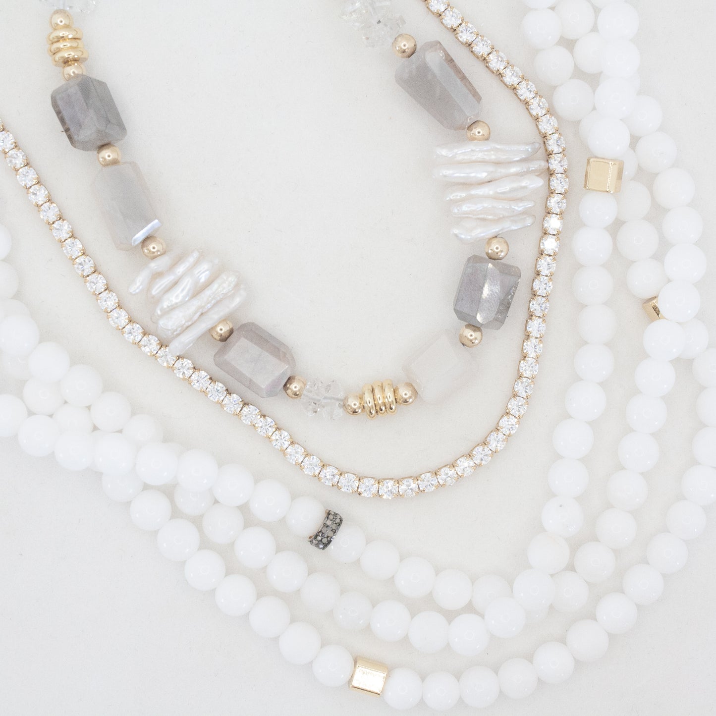 Pave Diamond & Jade Bliss Necklace :: 14k Gold Filled