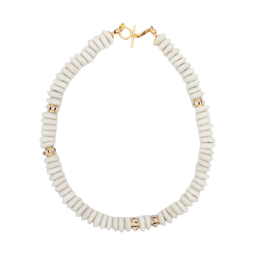 Antigua Beaded Necklace :: Cloud White