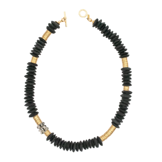 Antigua Beaded Necklace :: Slate Grey