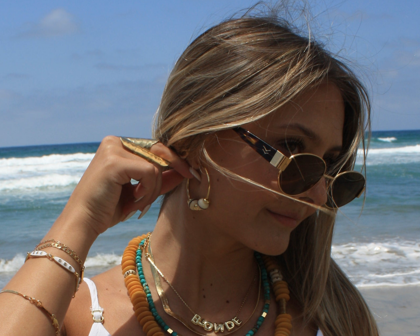 Isla Batik Hoop Earrings :: 16k Gold Filled