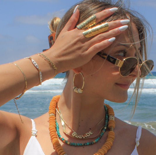 Isla Batik Hoop Earrings :: 16k Gold Filled