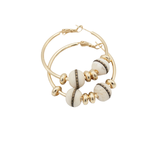 Isla Batik Hoop Earrings :: 16k Gold Filled