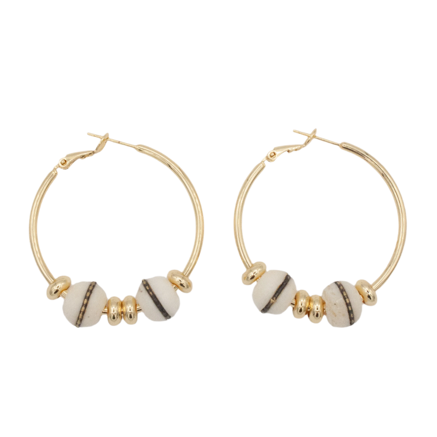 Isla Batik Hoop Earrings :: 16k Gold Filled