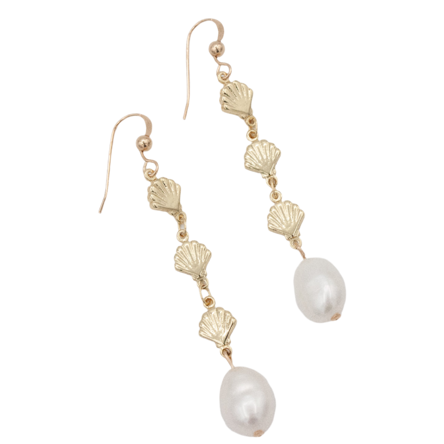 Sirens Seashell Earrings :: 18k Gold Filled