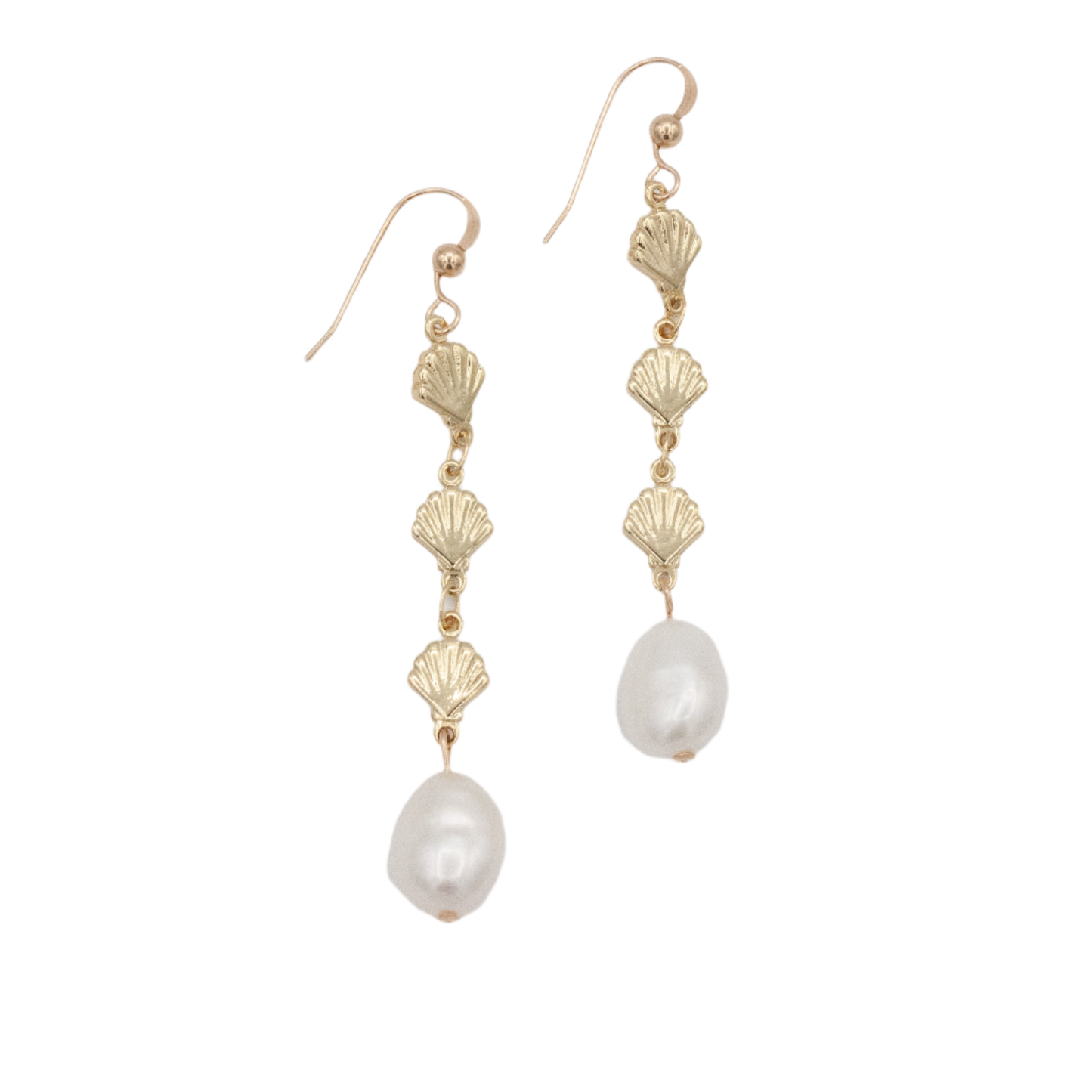 Sirens Seashell Earrings :: 18k Gold Filled