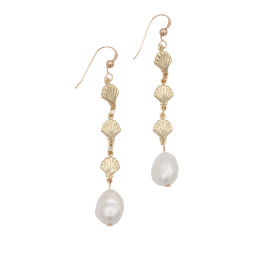 Sirens Seashell Earrings :: 14k Gold Filled
