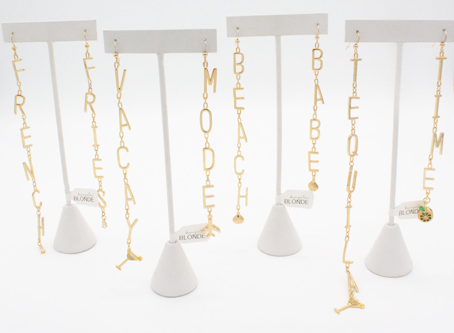 Tequila Time Letter Earrings :: 14k Gold Filled