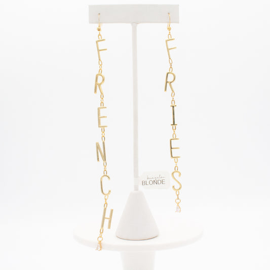 French Fries Letter Initial Earrings :: 14k Gold Filled