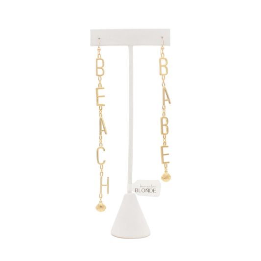 Beach Babe Letter Earrings :: 14k Gold Filled