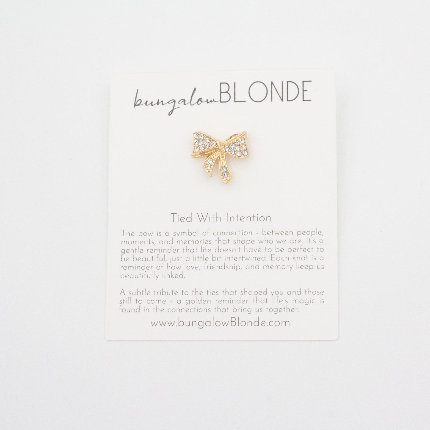 Tied With Intention Bow Pin