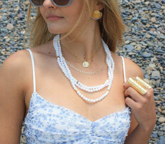 Pave Diamond & Jade Bliss Necklace :: 14k Gold Filled