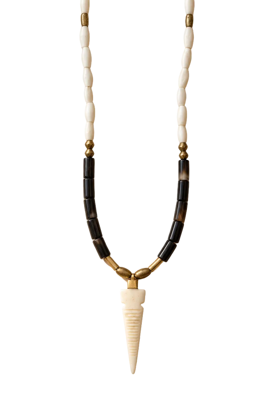 Black Agate + Bone Vahira Necklace