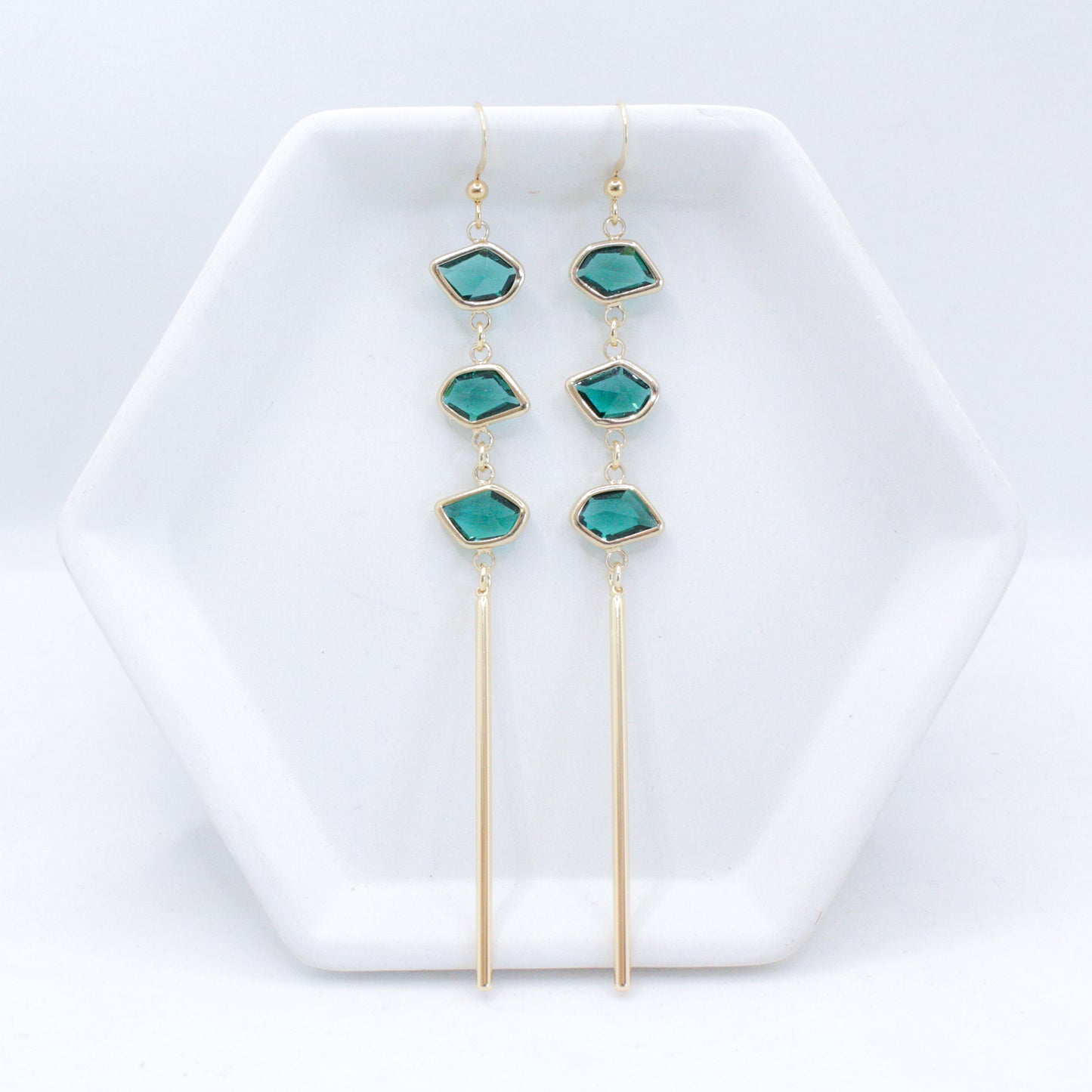 Bali-Ali Gemstone Earrings :: Emerald