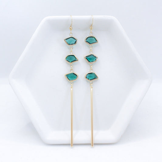 Bali-Ali Gemstone Earrings :: Emerald