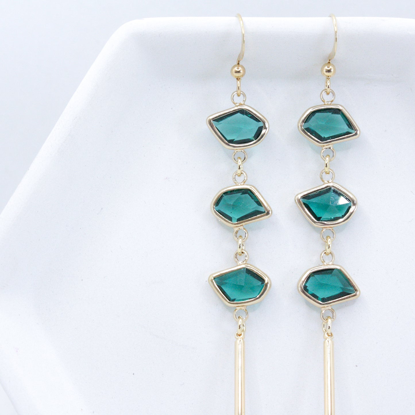 Bali-Ali Gemstone Earrings :: Emerald
