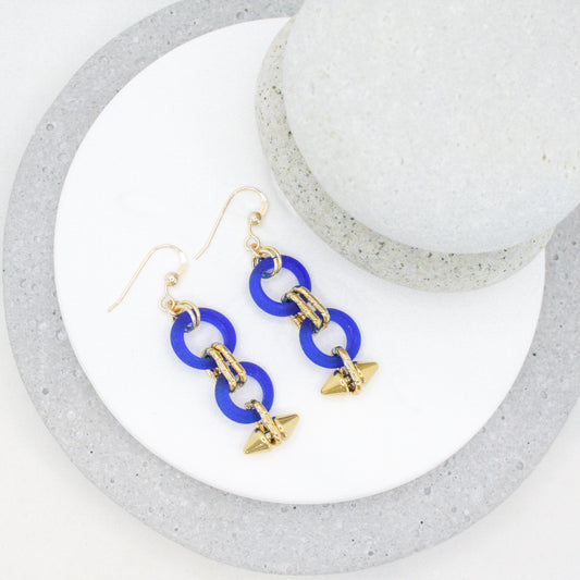 Caldera Glass & Spike Earrings :: 24k Gold Filled