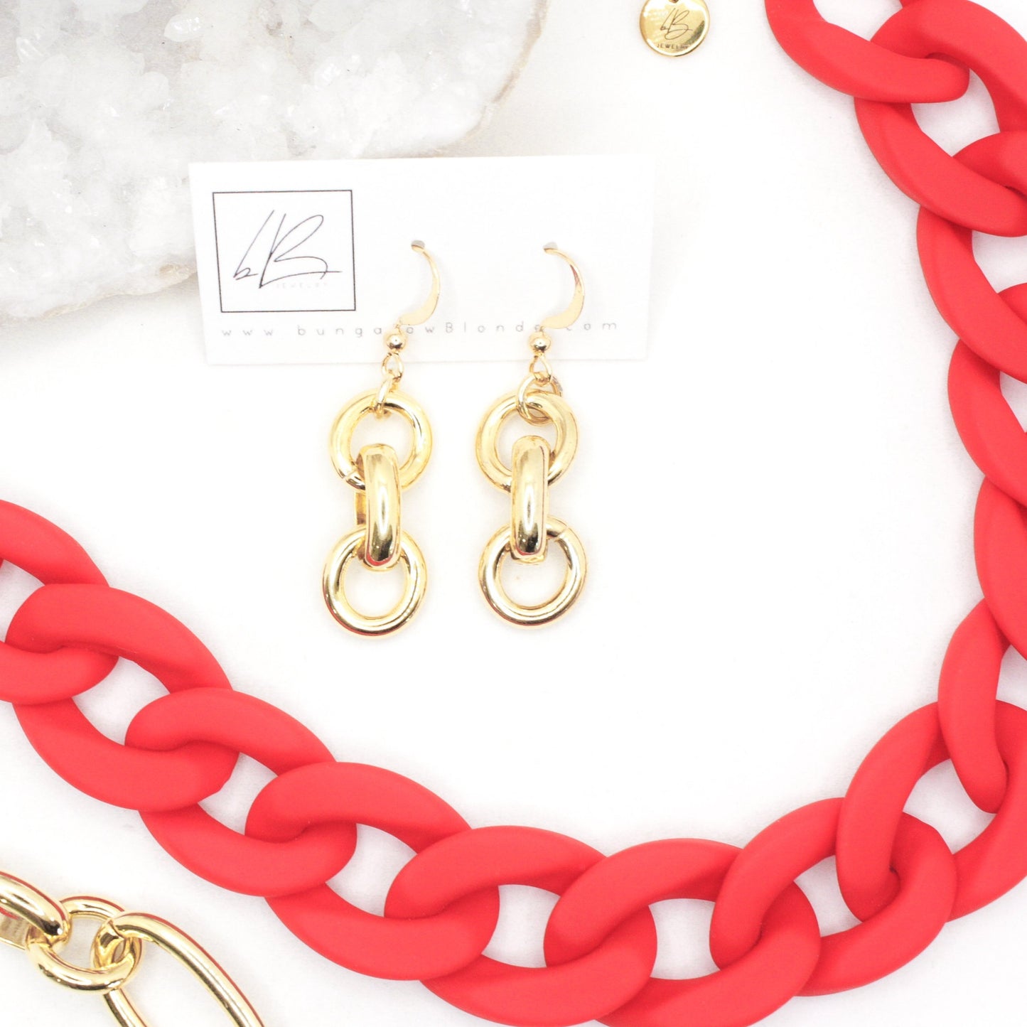 Brazi Simple Gold Link Earrings
