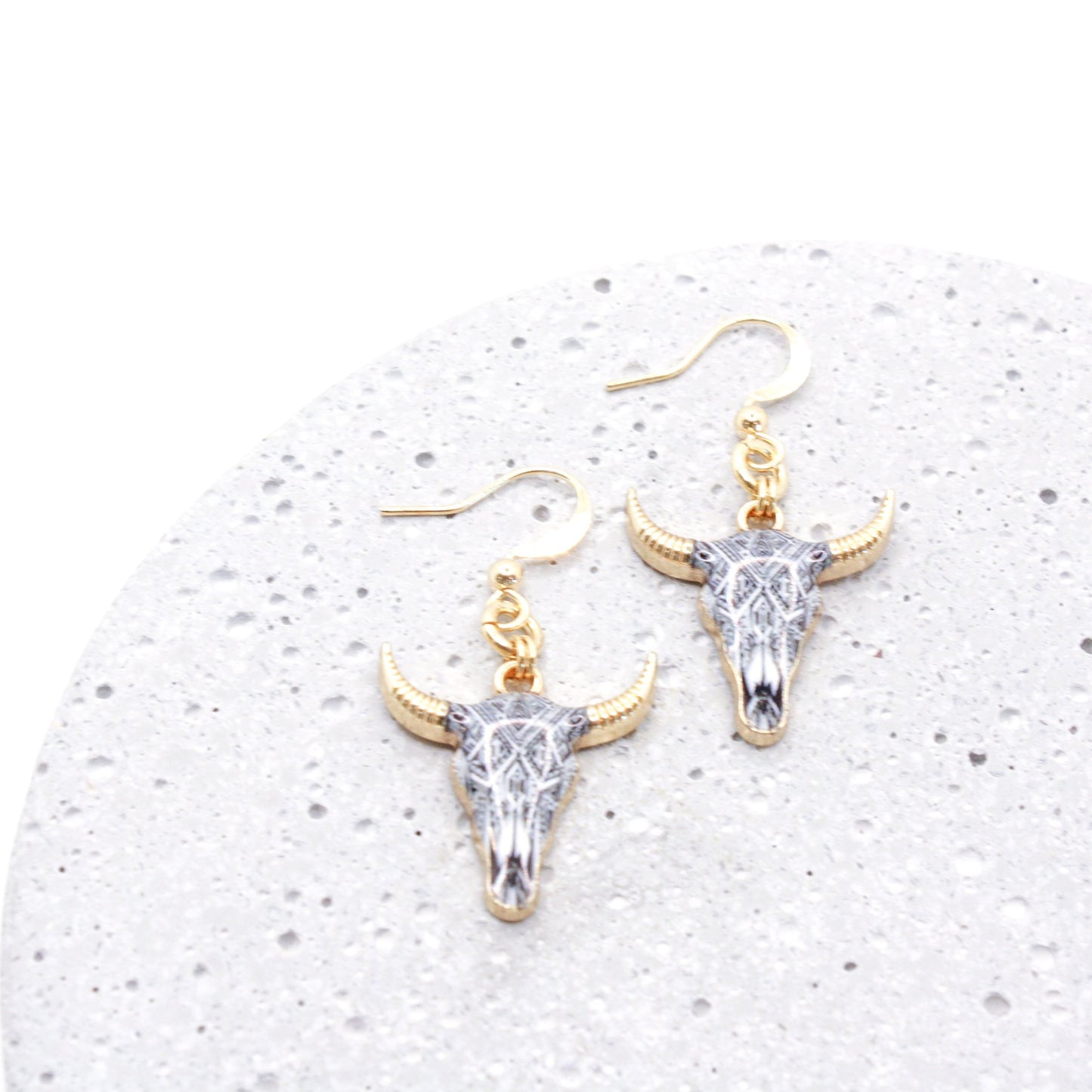 Steer Head Earrings :: Geo