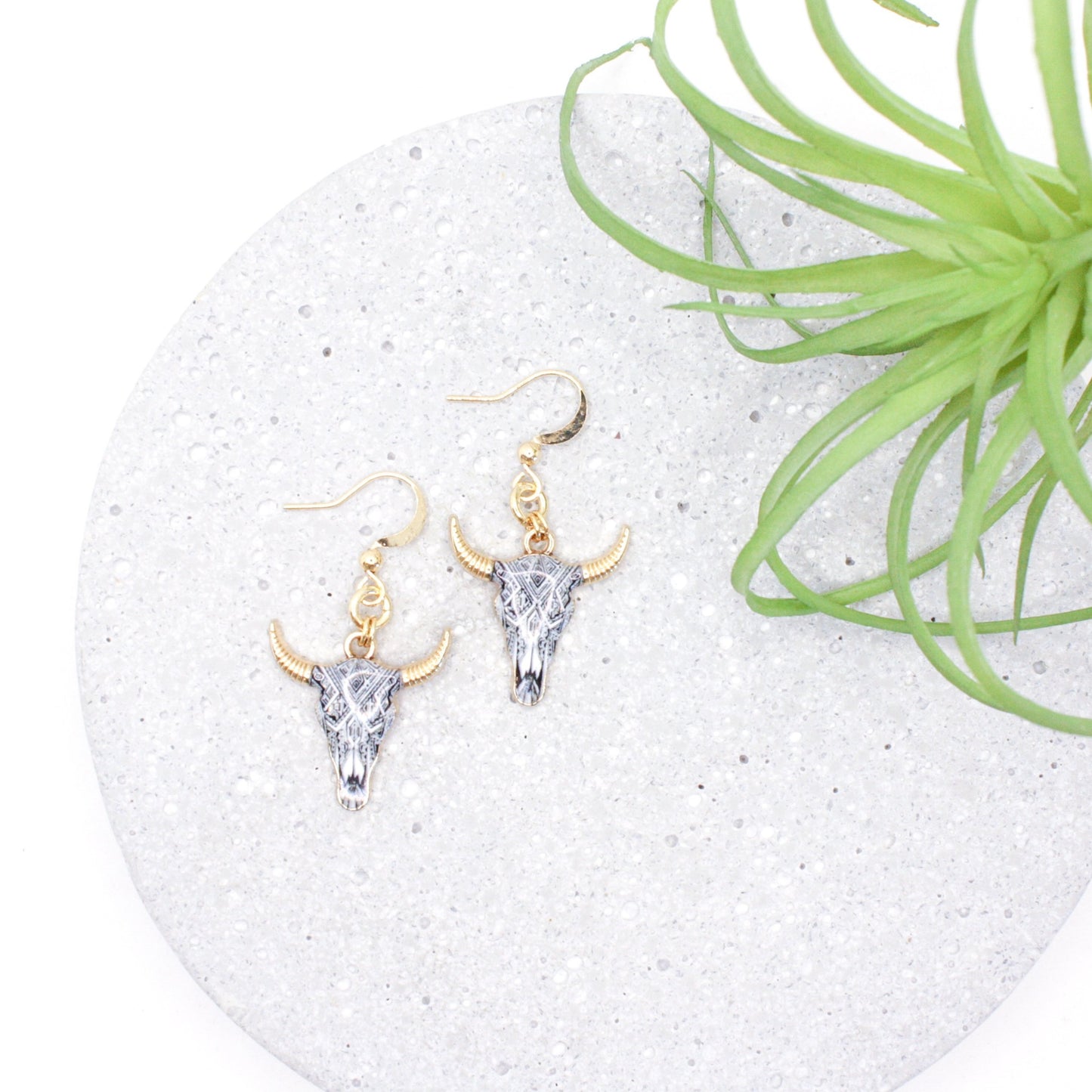 Steer Head Earrings :: Geo
