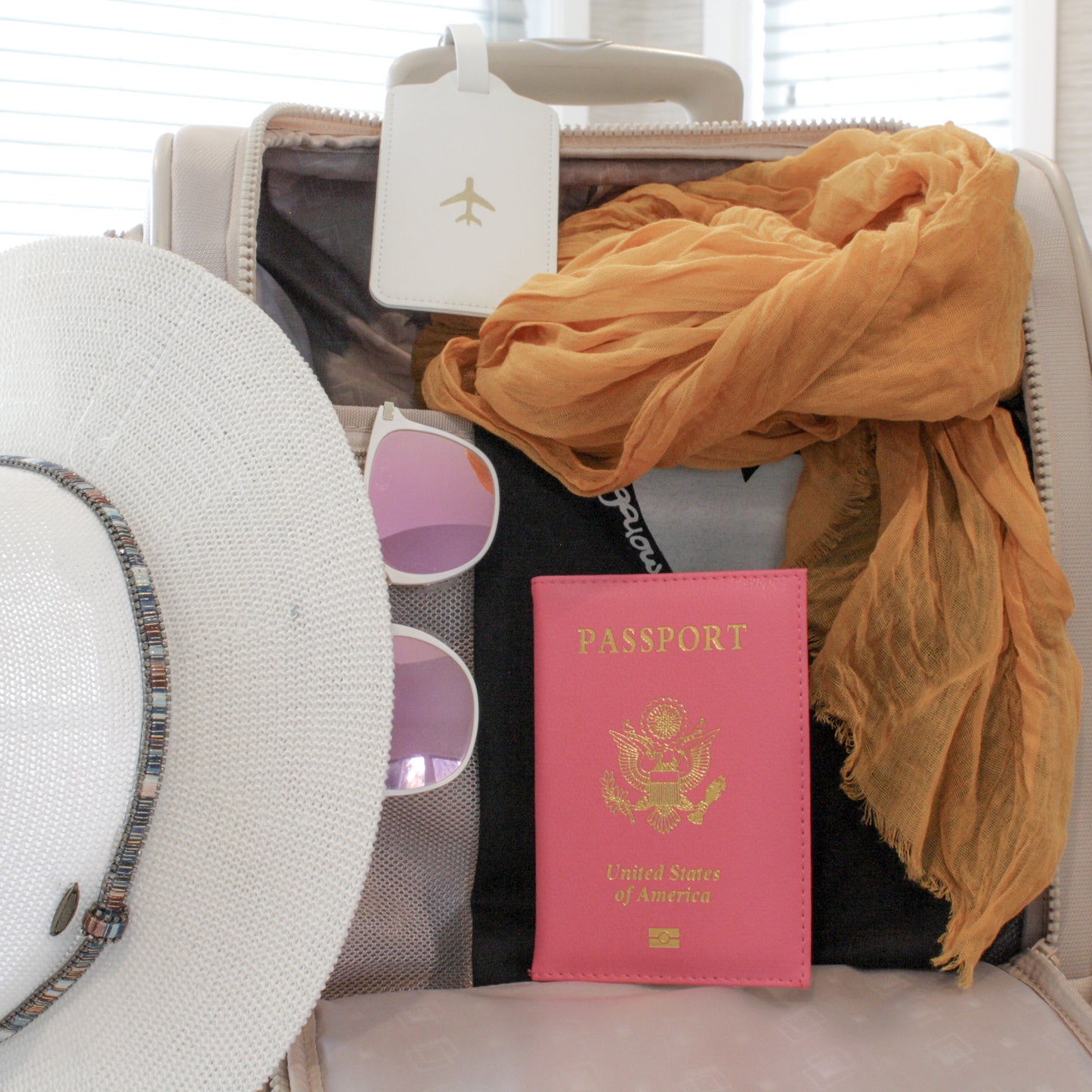 First Class Pink Passport Cover