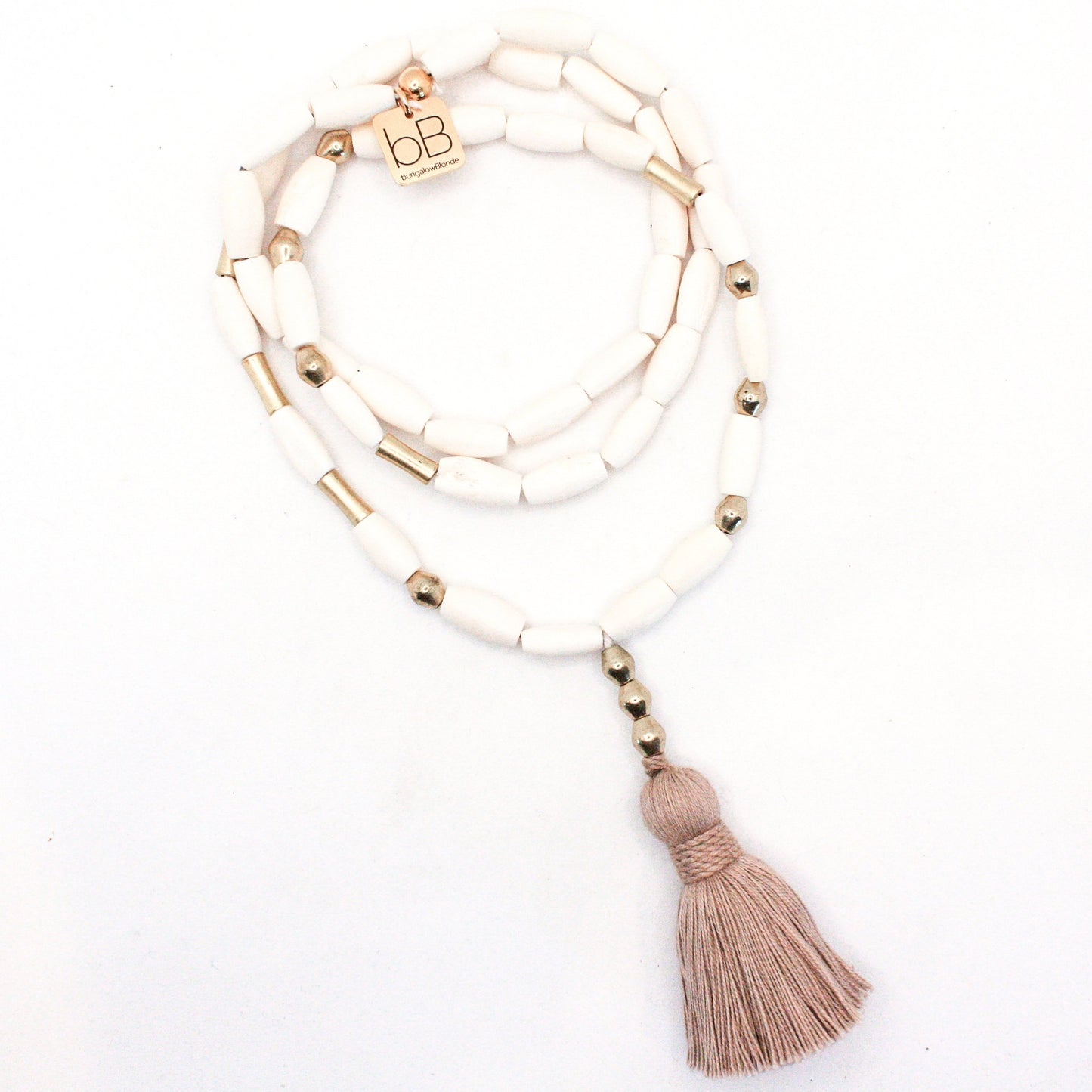 bBJ Morse Code Tassel Necklace