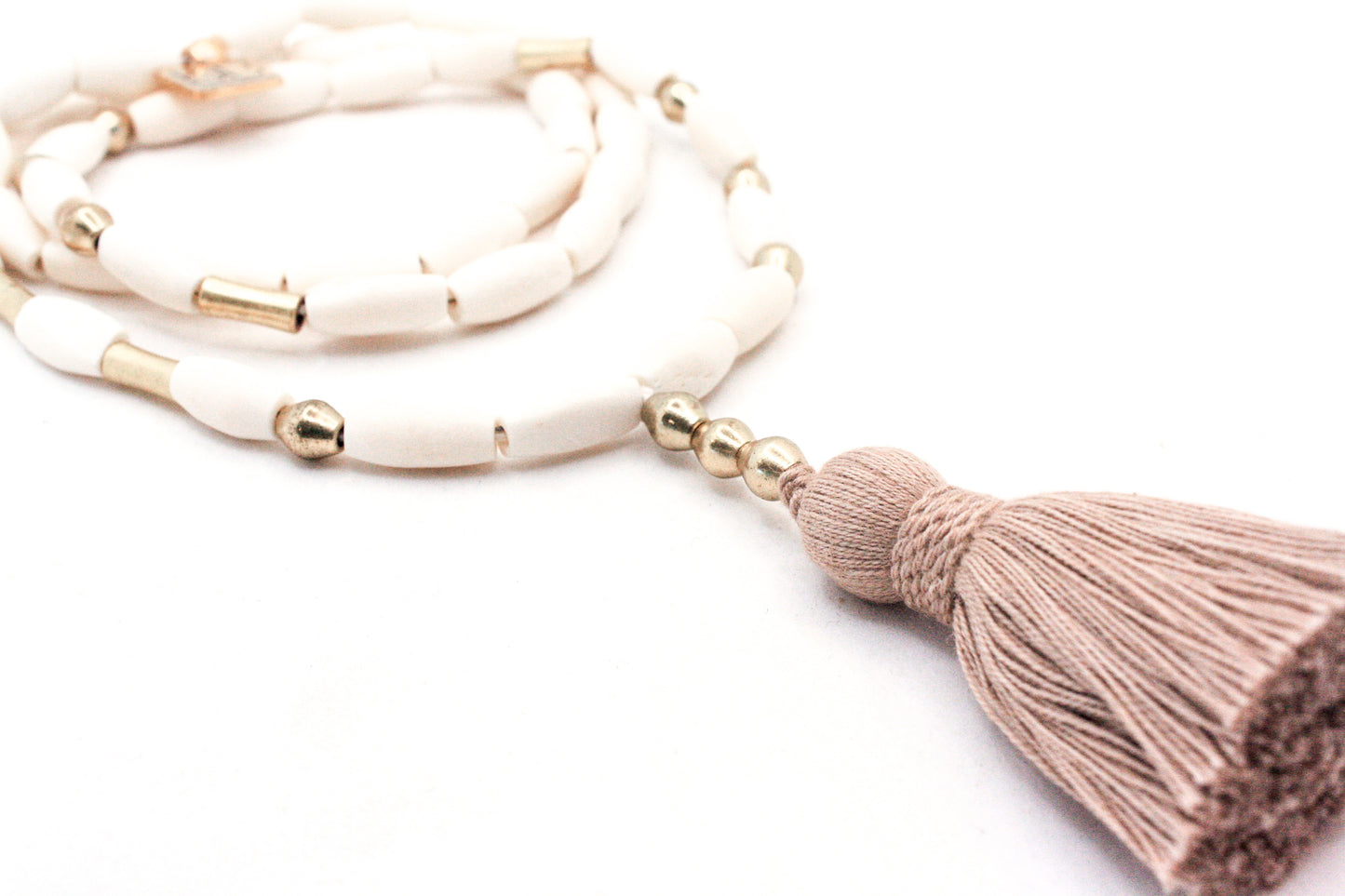 bBJ Morse Code Tassel Necklace