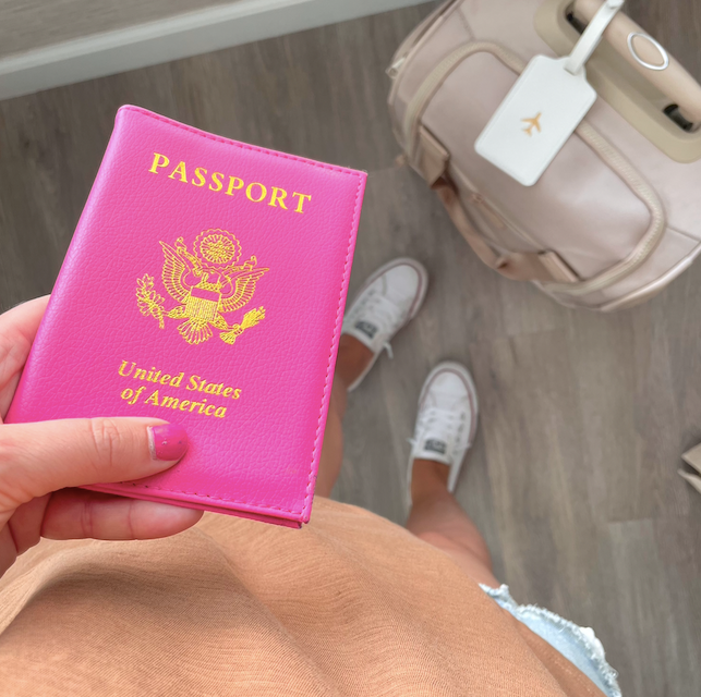 First Class Pink Passport Cover
