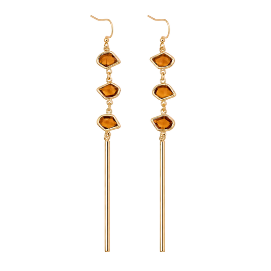 Bali-Ali Gemstone Earrings :: Amber