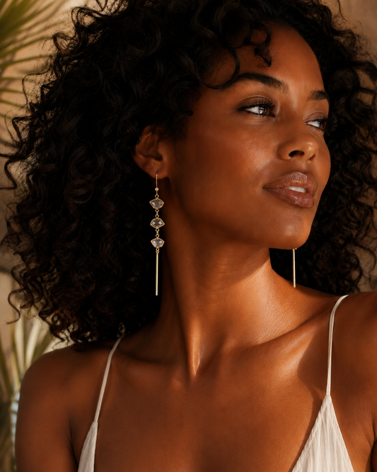 Bali-Ali Gemstone Earrings :: Crystal Clear