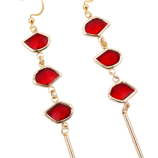 Bali-Ali Gemstone Earrings :: Vamp Red