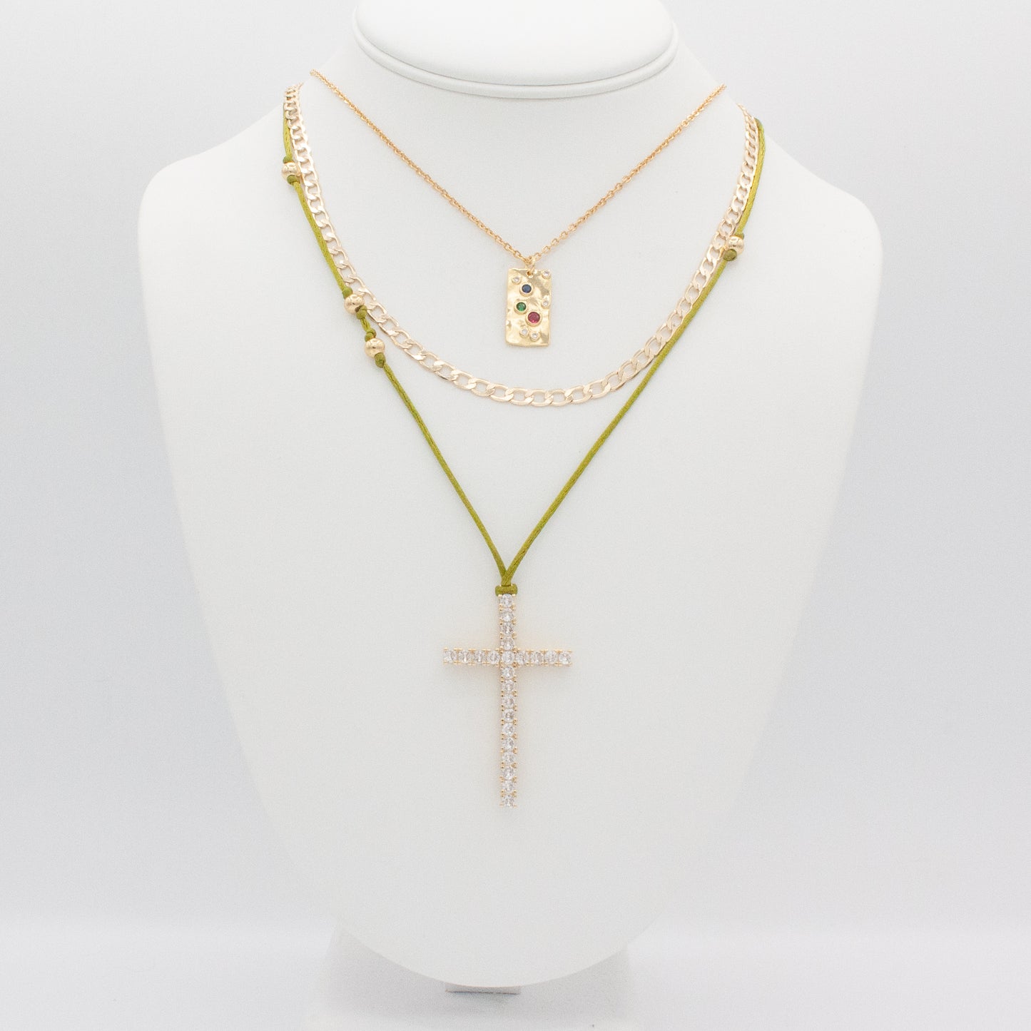 Celestine Tab Necklace :: 24k Gold Filled