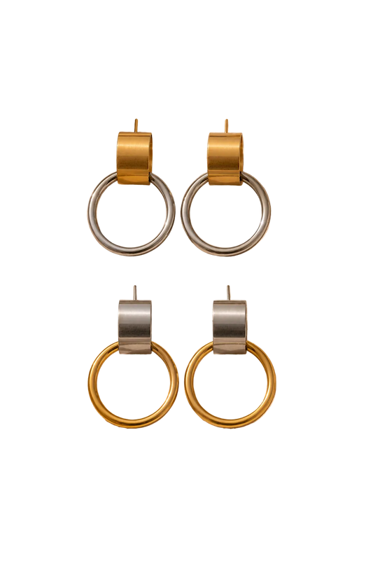Mini Two Tone Gimchi Hoops