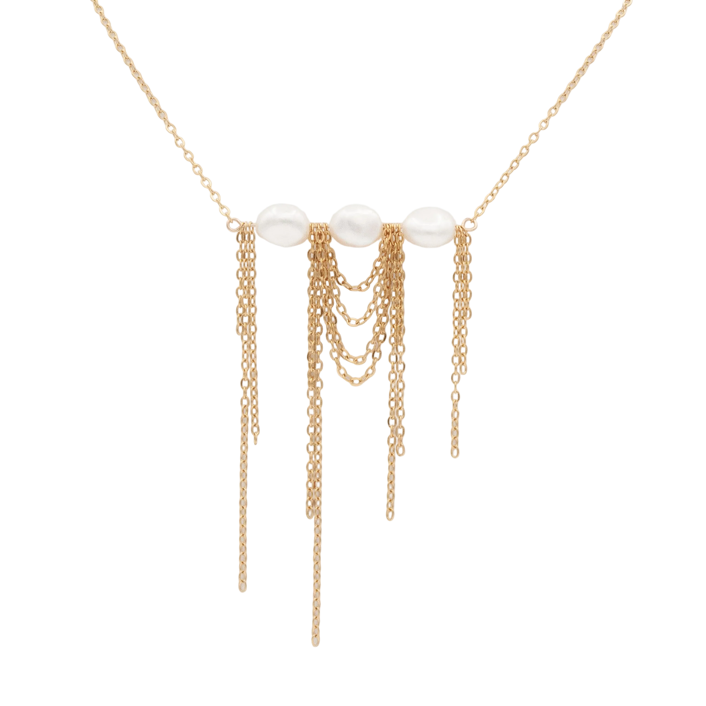 CoCo Fringe Pearl Necklace :: 24k Gold Filled