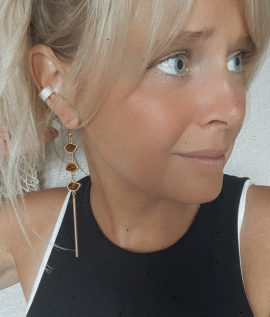 Bali-Ali Gemstone Earrings :: Amber