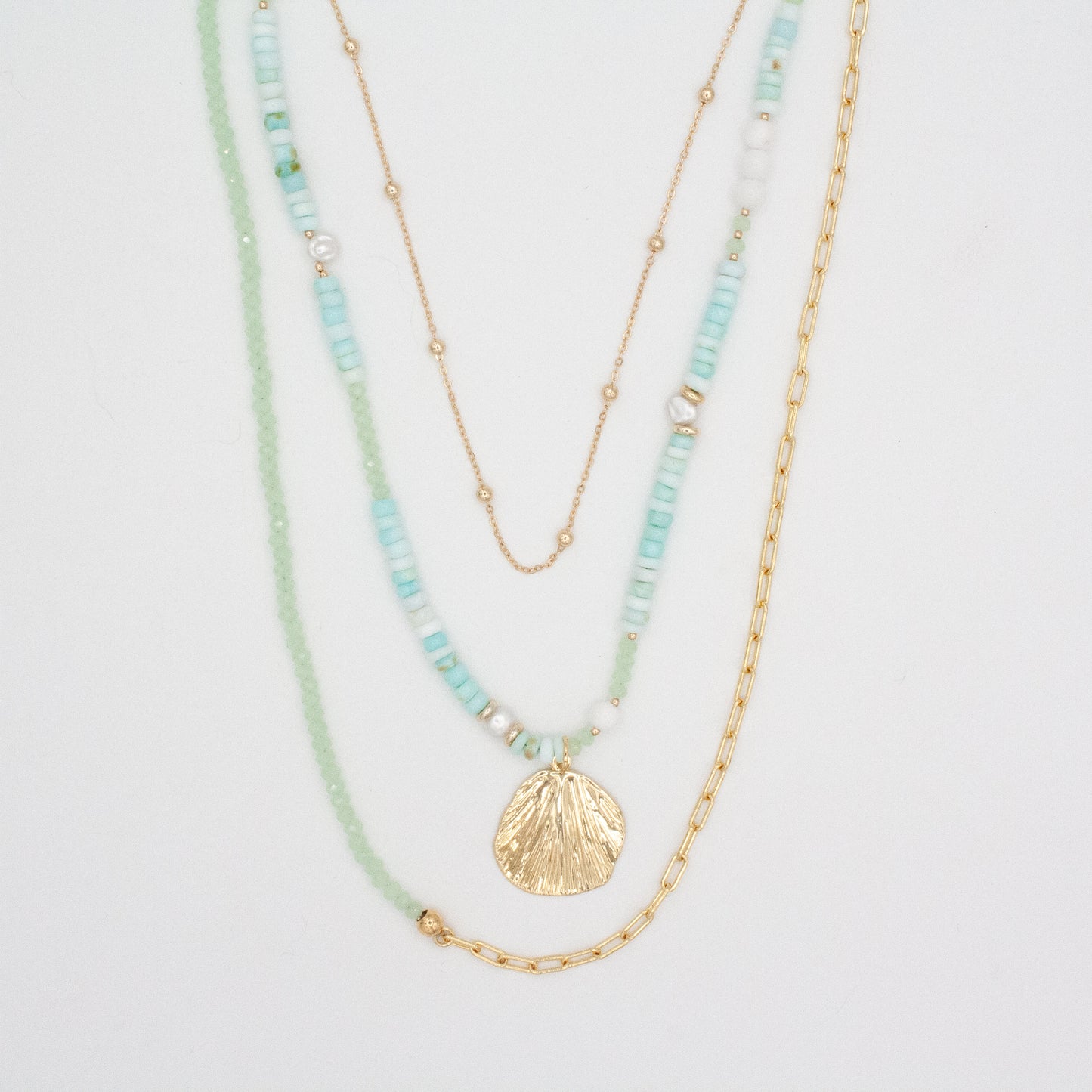 Grace Bay Peruvian Opal Necklace :: 14k Gold Filled