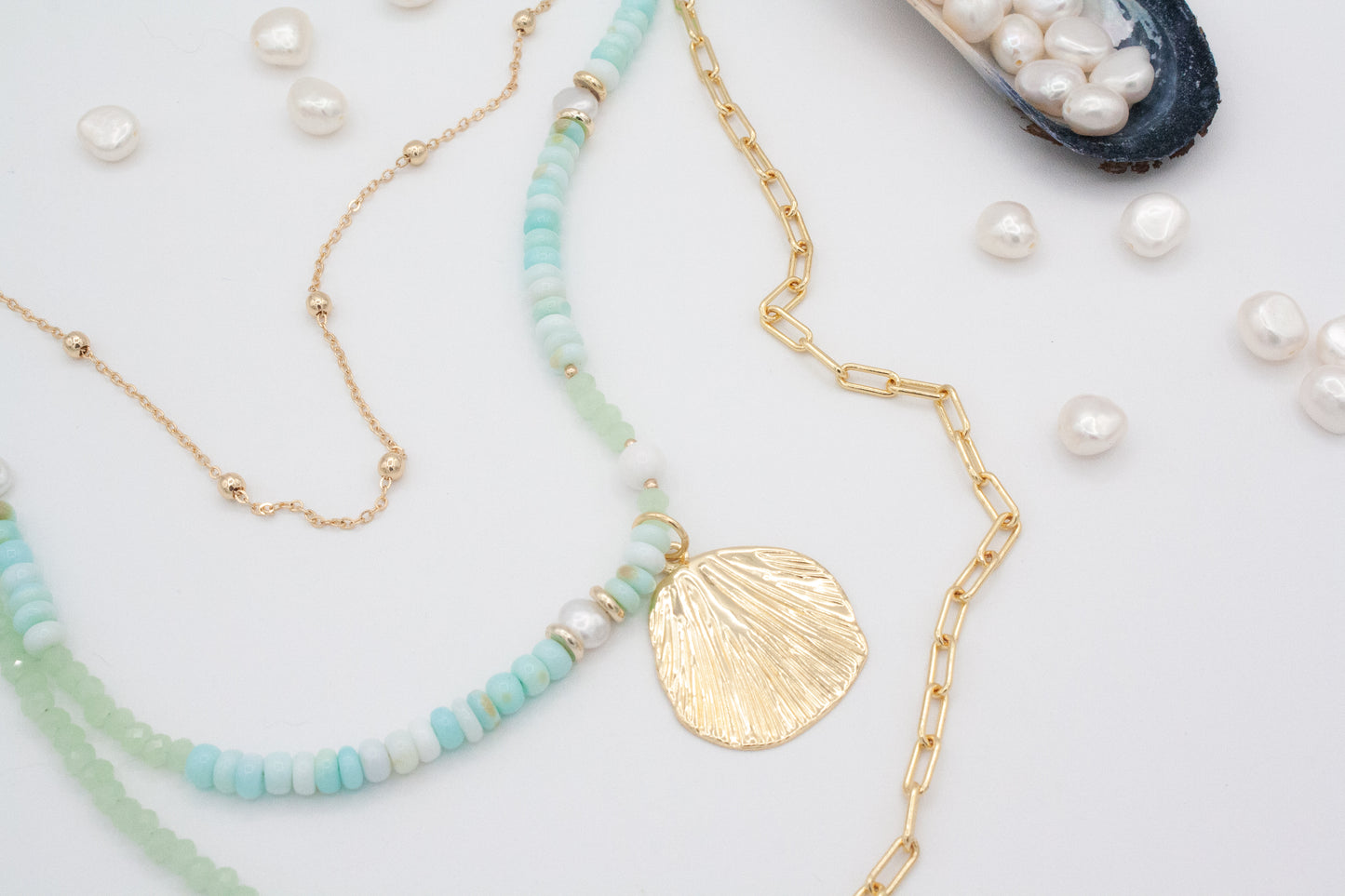 Grace Bay Peruvian Opal Necklace :: 14k Gold Filled